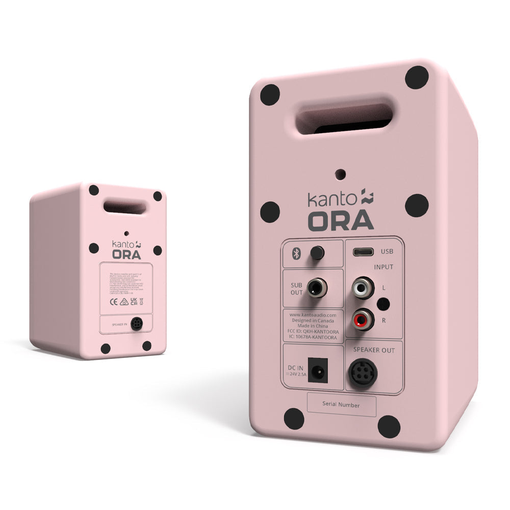 Kanto ORA 100W Powered Reference Desktop Computer Speakers with Bluetooth 5.0 Pink V398-KO-ORAMP-I