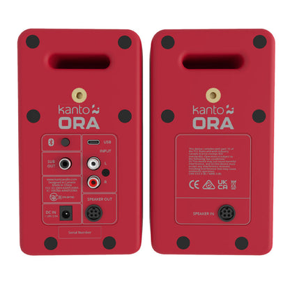 Limited Edition - Kanto ORA 100W Powered Reference Desktop Computer Speakers with Bluetooth 5.0 Matte Red V398-KO-ORAMR-I