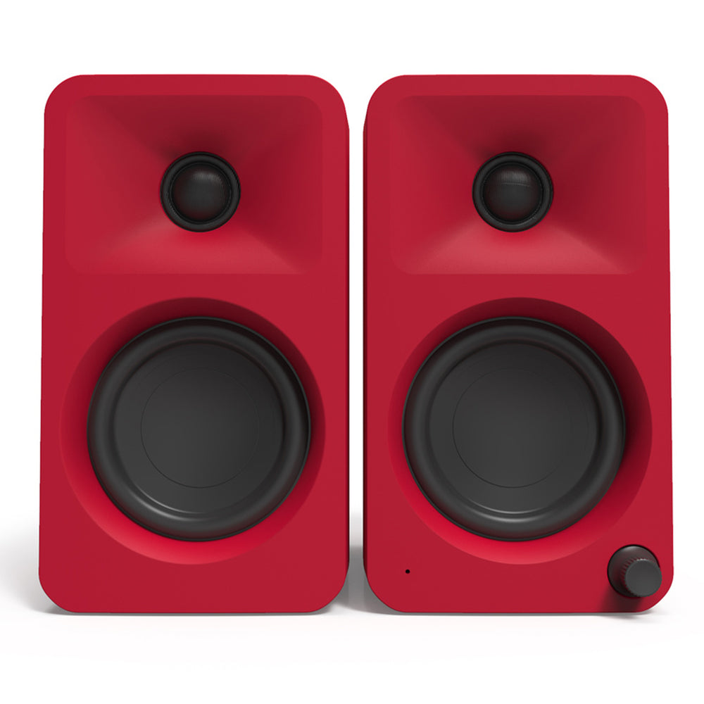Limited Edition - Kanto ORA 100W Powered Reference Desktop Computer Speakers with Bluetooth 5.0 Matte Red V398-KO-ORAMR-I