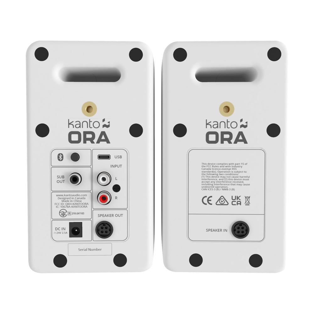 Kanto ORA 100W Powered Reference Desktop Computer Speakers with Bluetooth 5.0 White V398-KO-ORAMW-1