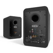Kanto REN 200W Powered Bookshelf Speakers with HDMI ARC, USB-C, and Bluetooth 5.3 - Matte Black, Pair V398-KO-RENMB-I