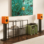 Kanto REN 200W Powered Bookshelf Speakers with HDMI ARC, USB-C, and Bluetooth 5.3 - Matte Orange, Pair V398-KO-RENMO-I