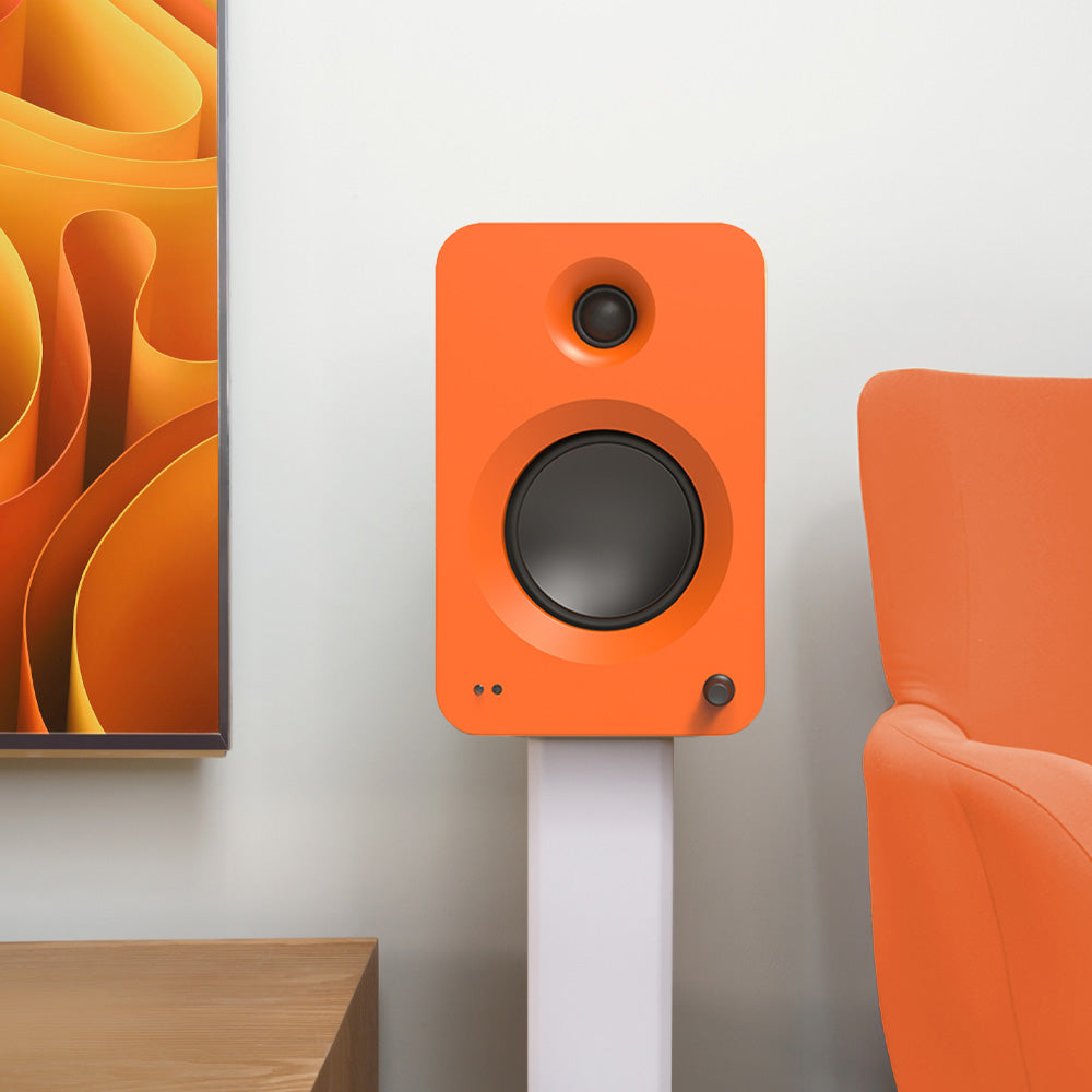 Kanto REN 200W Powered Bookshelf Speakers with HDMI ARC, USB-C, and Bluetooth 5.3 - Matte Orange, Pair V398-KO-RENMO-I