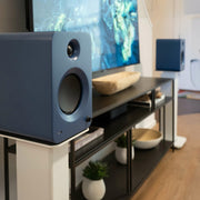 Kanto REN 200W Powered Bookshelf Speakers with HDMI ARC, USB-C, and Bluetooth 5.3 - Matte Blue, Pair V398-KO-RENMU-I