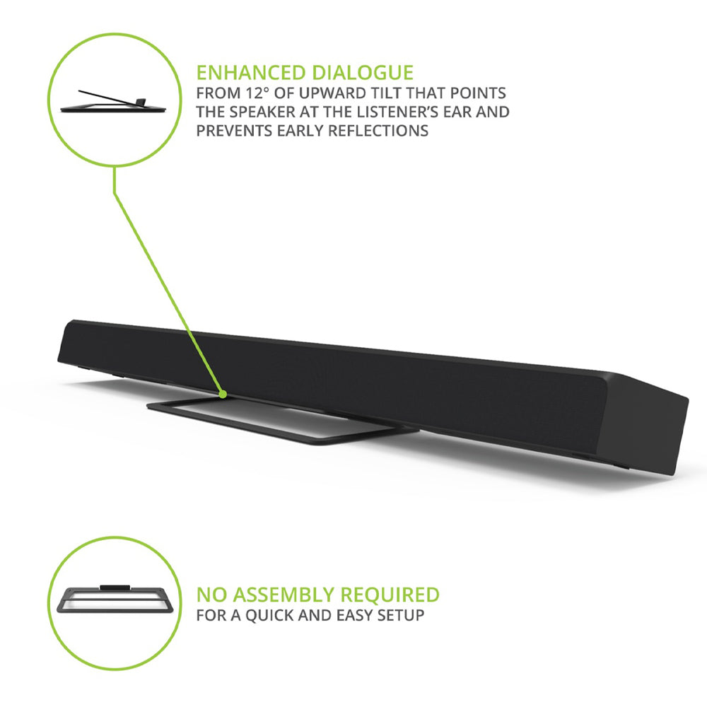 Kanto S10 Low-Profile Angled Sound Bar and Center Channel Speaker Stand for Home Theater V398-KO-S10