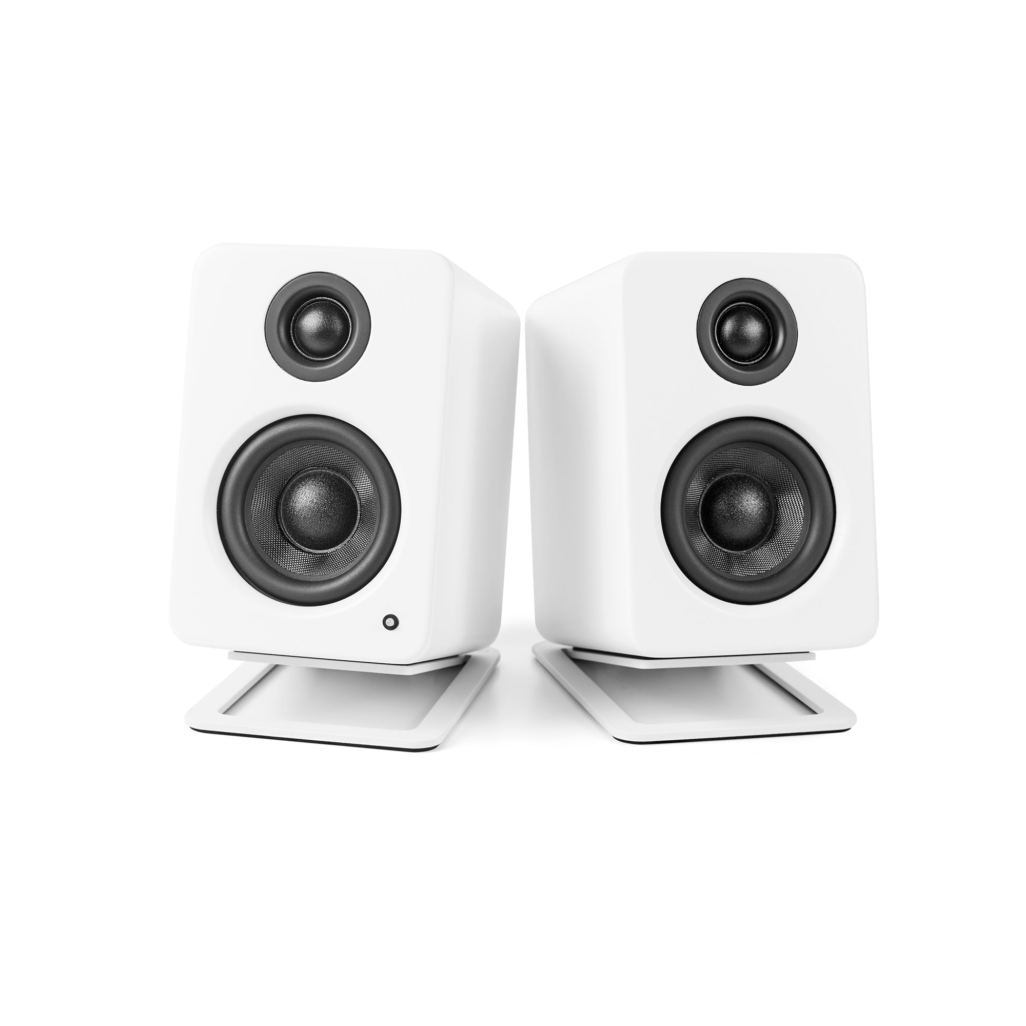 Kanto S2W Angled Desktop Speaker Stands for Small Speakers - Pair, White V398-KO-S2W