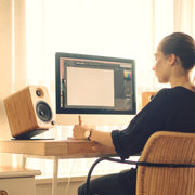 Kanto S4 Angled Desktop Speaker Stands for Midsize Speakers - Pair, Black V398-KO-S4