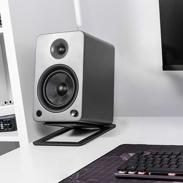 Kanto S6 Angled Desktop Speaker Stands for Large Speakers - Pair, Black V398-KO-S6