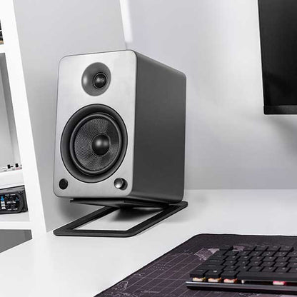 Kanto S6 Angled Desktop Speaker Stands for Large Speakers - Pair, Black V398-KO-S6