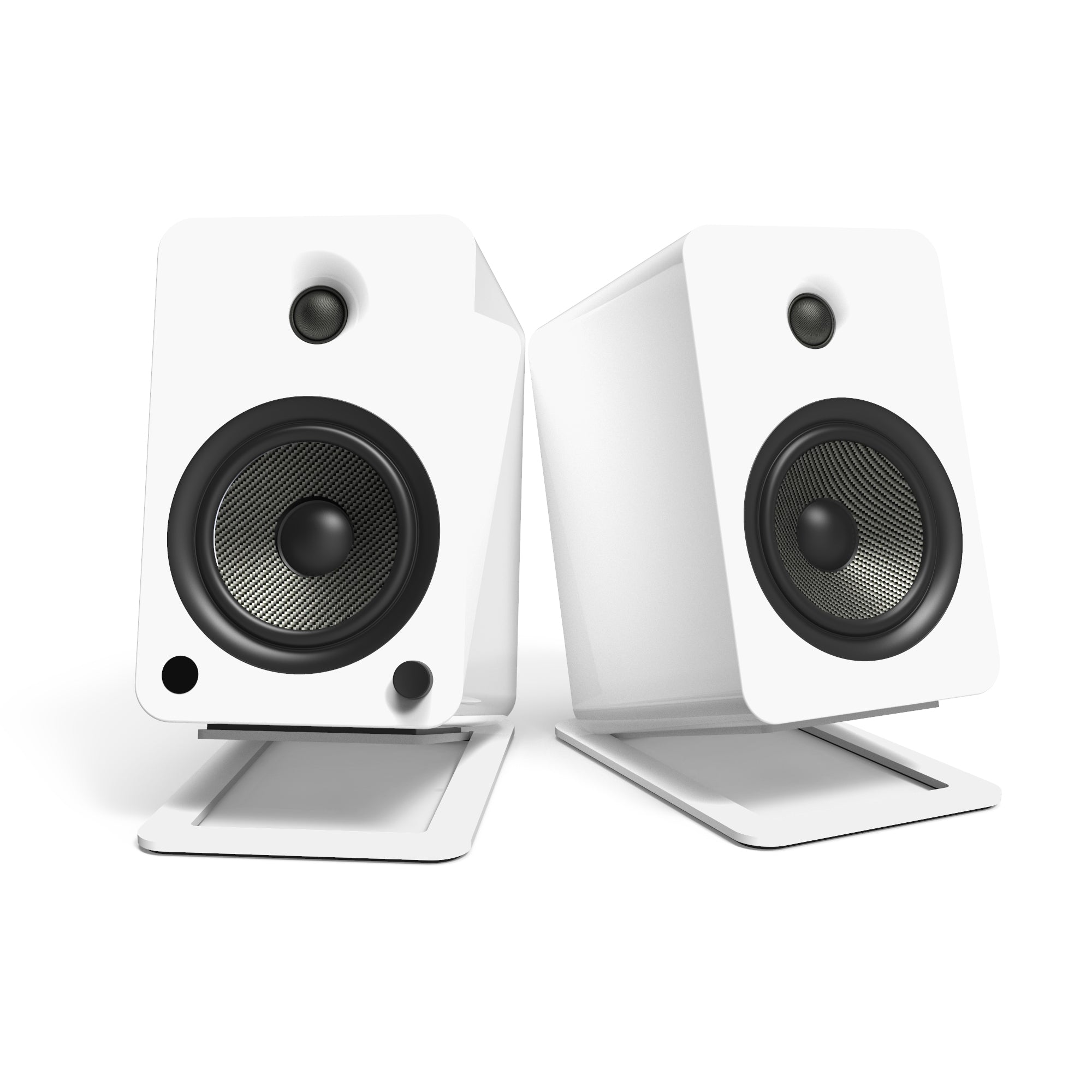 Kanto S6W Angled Desktop Speaker Stands for Large Speakers - Pair, White V398-KO-S6W