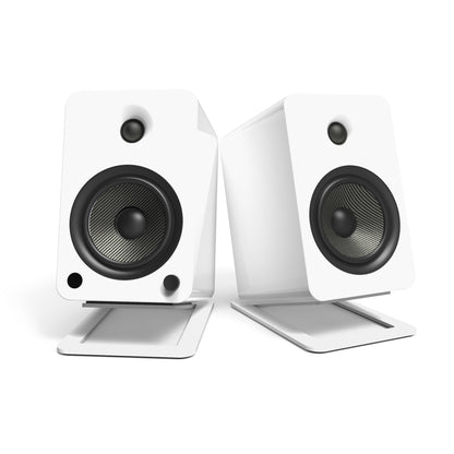 Kanto S6W Angled Desktop Speaker Stands for Large Speakers - Pair, White V398-KO-S6W