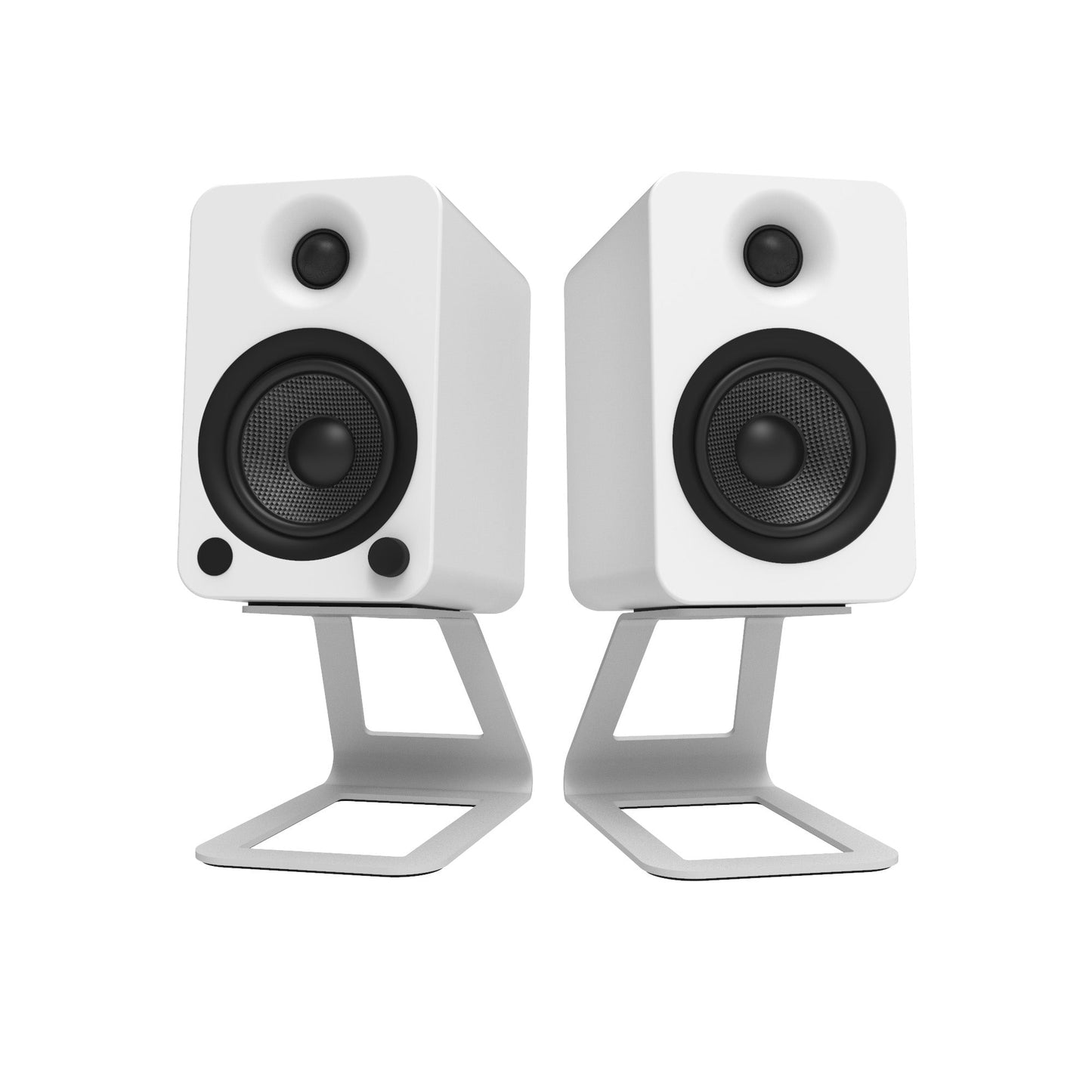Kanto SE4W Elevated Desktop Speaker Stands for Midsize Speakers - Pair, White V398-KO-SE4W