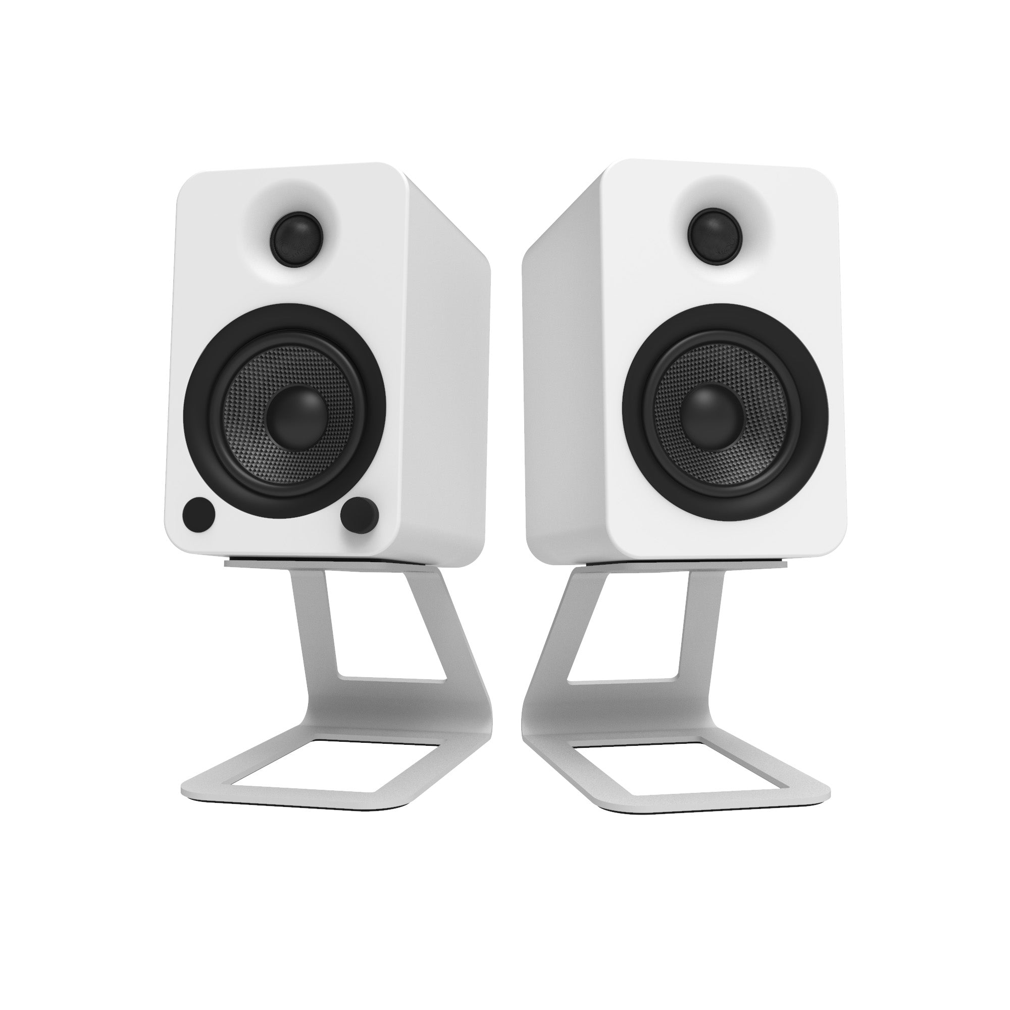 Kanto SE4W Elevated Desktop Speaker Stands for Midsize Speakers - Pair, White V398-KO-SE4W