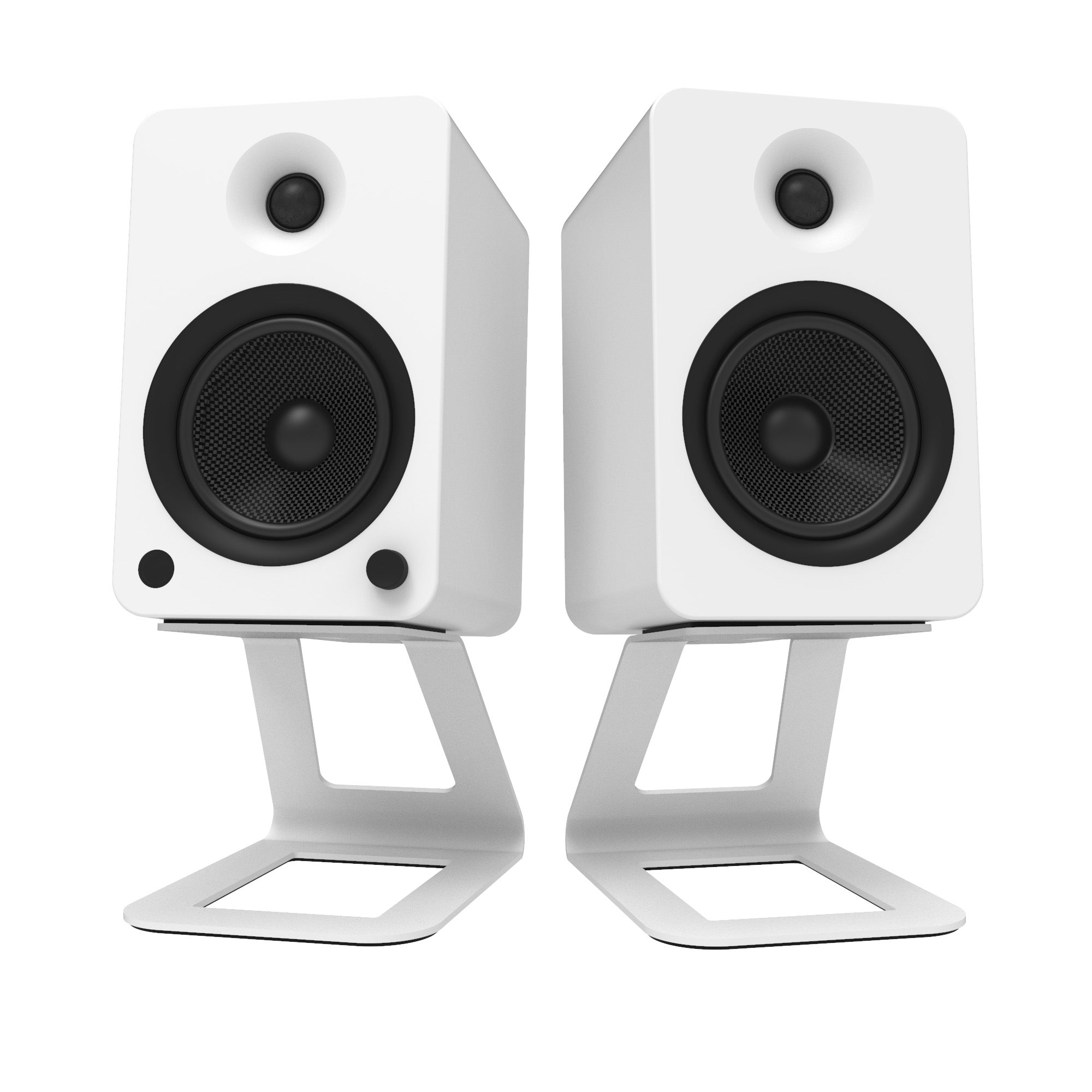 Kanto SE6W Elevated Desktop Speaker Stands for Large Speakers - Pair, White V398-KO-SE6W