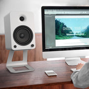Kanto SE6W Elevated Desktop Speaker Stands for Large Speakers - Pair, White V398-KO-SE6W