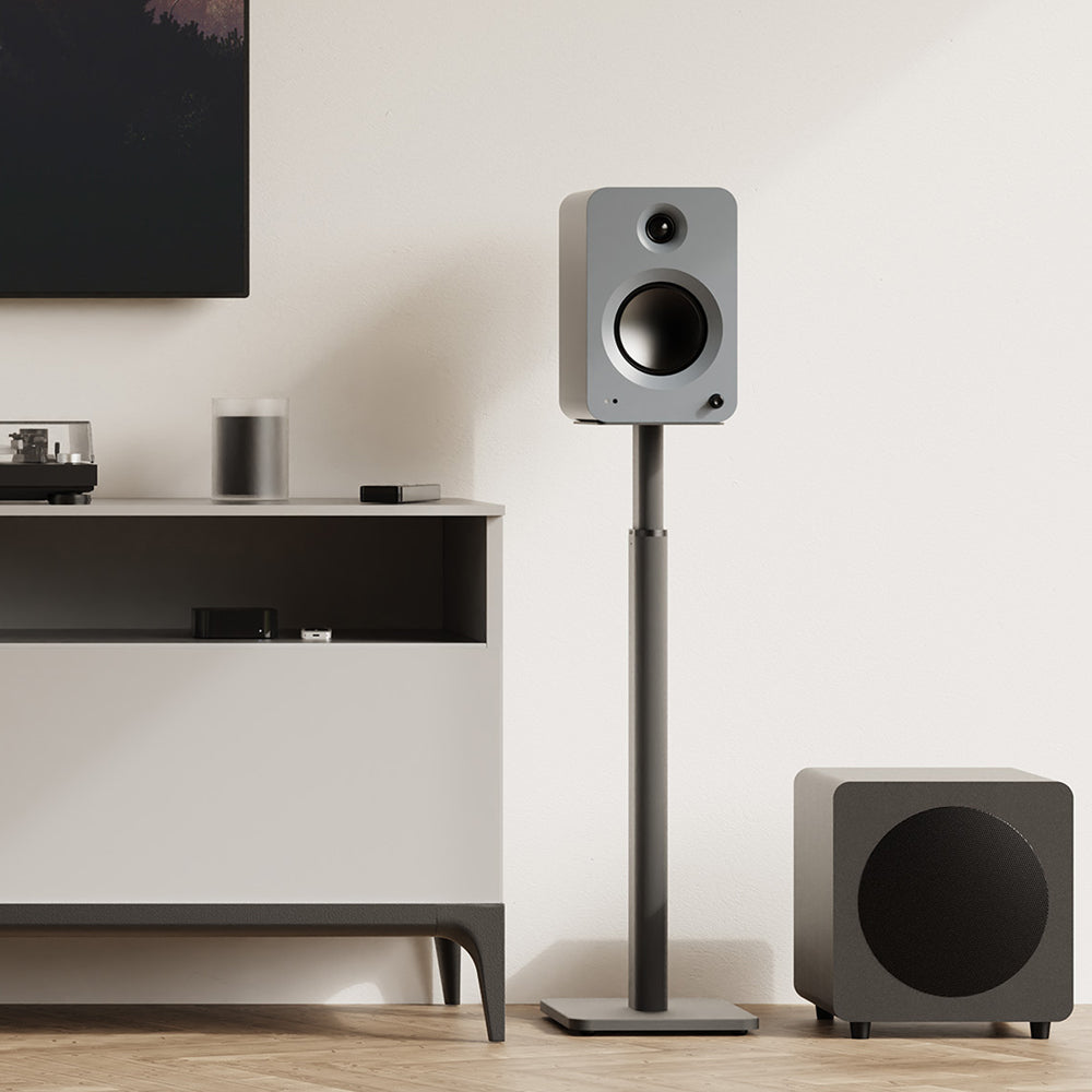 Kanto SPH Universal Height Adjustable Bookshelf Speaker Stands - Black, Pair V398-KO-SPH