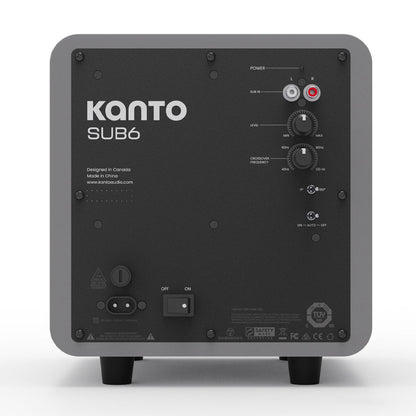 Limited Edition - Kanto SUB6 200W 6" Sealed Powered Subwoofer, Matte Grey V398-KO-SUB6VMG-I