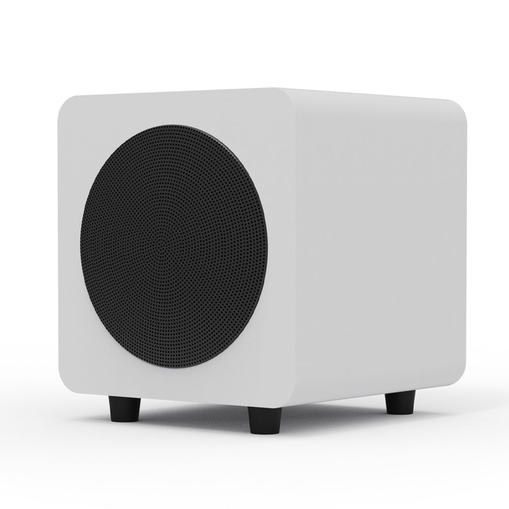 Kanto SUB6 200W 6" Sealed Powered Subwoofer, Matte White V398-KO-SUB6VMW-I