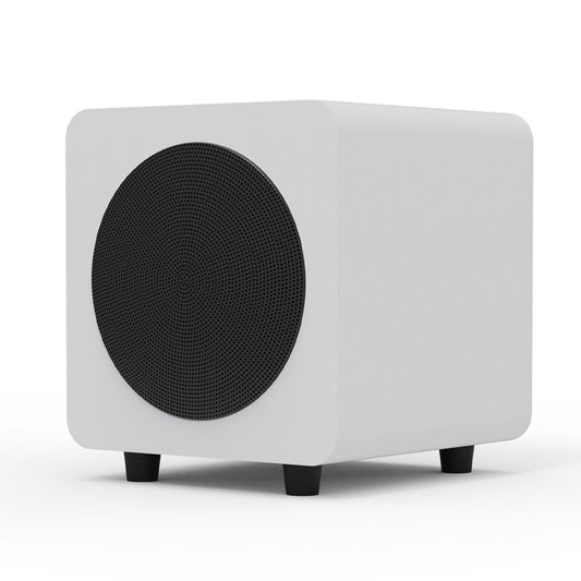 Kanto SUB6 200W 6" Sealed Powered Subwoofer, Matte White V398-KO-SUB6VMW-I