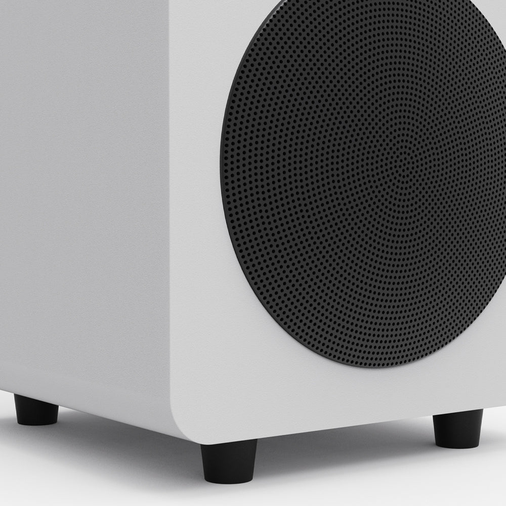 Kanto SUB6 200W 6" Sealed Powered Subwoofer, Matte White V398-KO-SUB6VMW-I