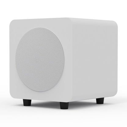 Limited Edition - Kanto SUB6 200W 6" Sealed Powered Subwoofer, Matte White, With White Grill V398-KO-SUB6VMWW-I