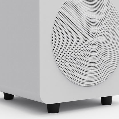 Limited Edition - Kanto SUB6 200W 6" Sealed Powered Subwoofer, Matte White, With White Grill V398-KO-SUB6VMWW-I