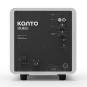 Limited Edition - Kanto SUB6 200W 6" Sealed Powered Subwoofer, Matte White, With White Grill V398-KO-SUB6VMWW-I