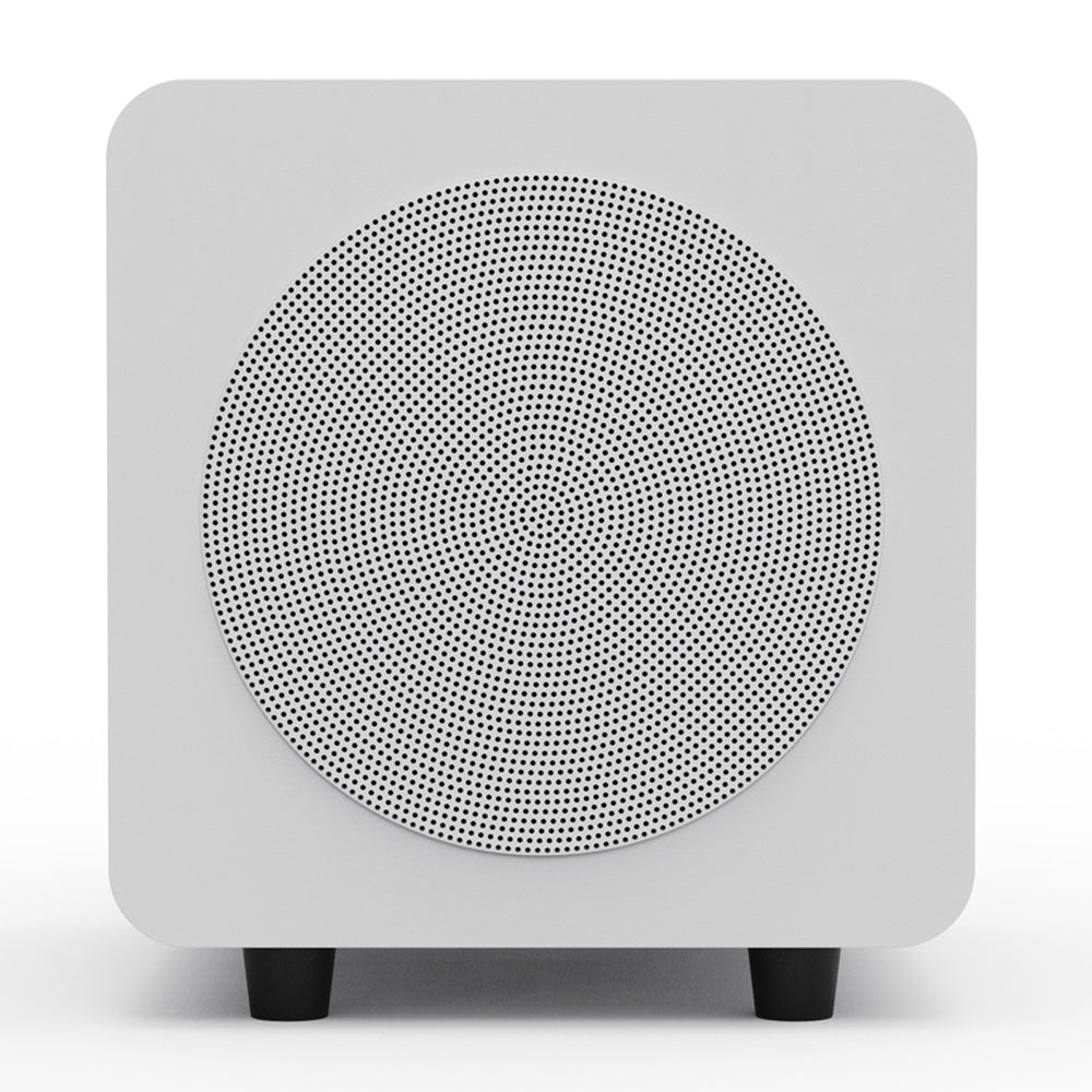 Limited Edition - Kanto SUB6 200W 6" Sealed Powered Subwoofer, Matte White, With White Grill V398-KO-SUB6VMWW-I