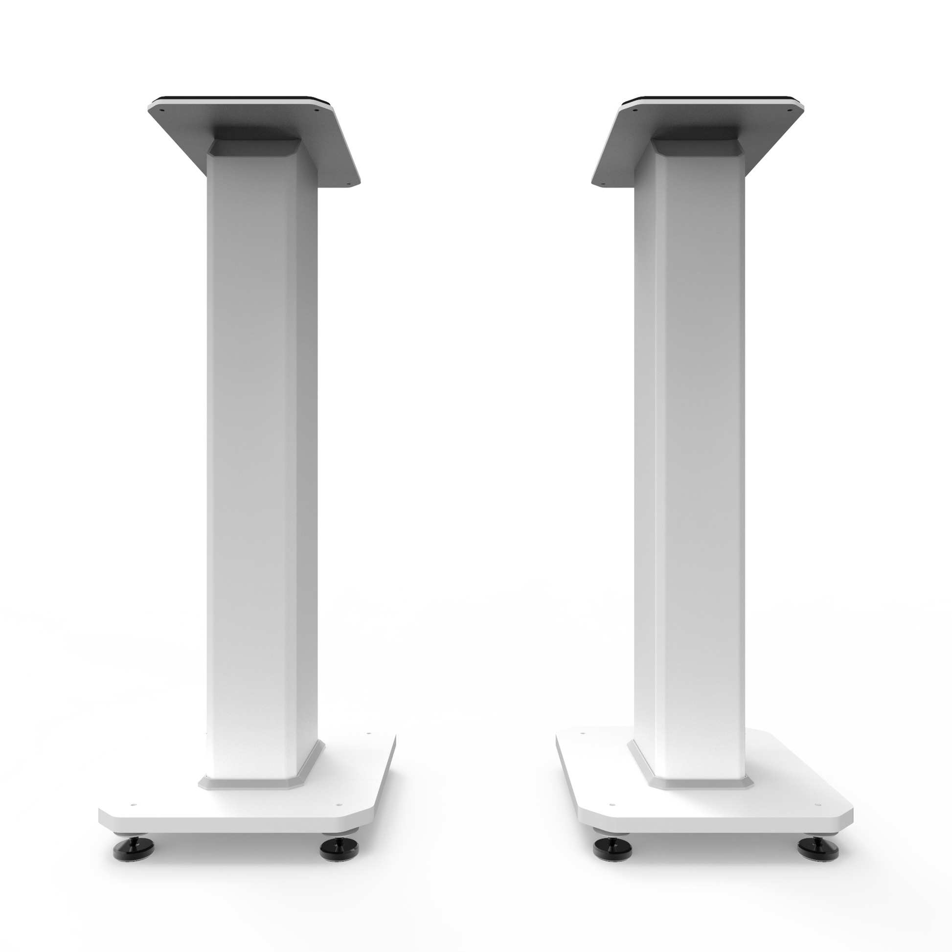 Kanto SX26W 26" Tall Fillable Speaker Stands with Isolation Feet - Pair, White V398-KO-SX26W