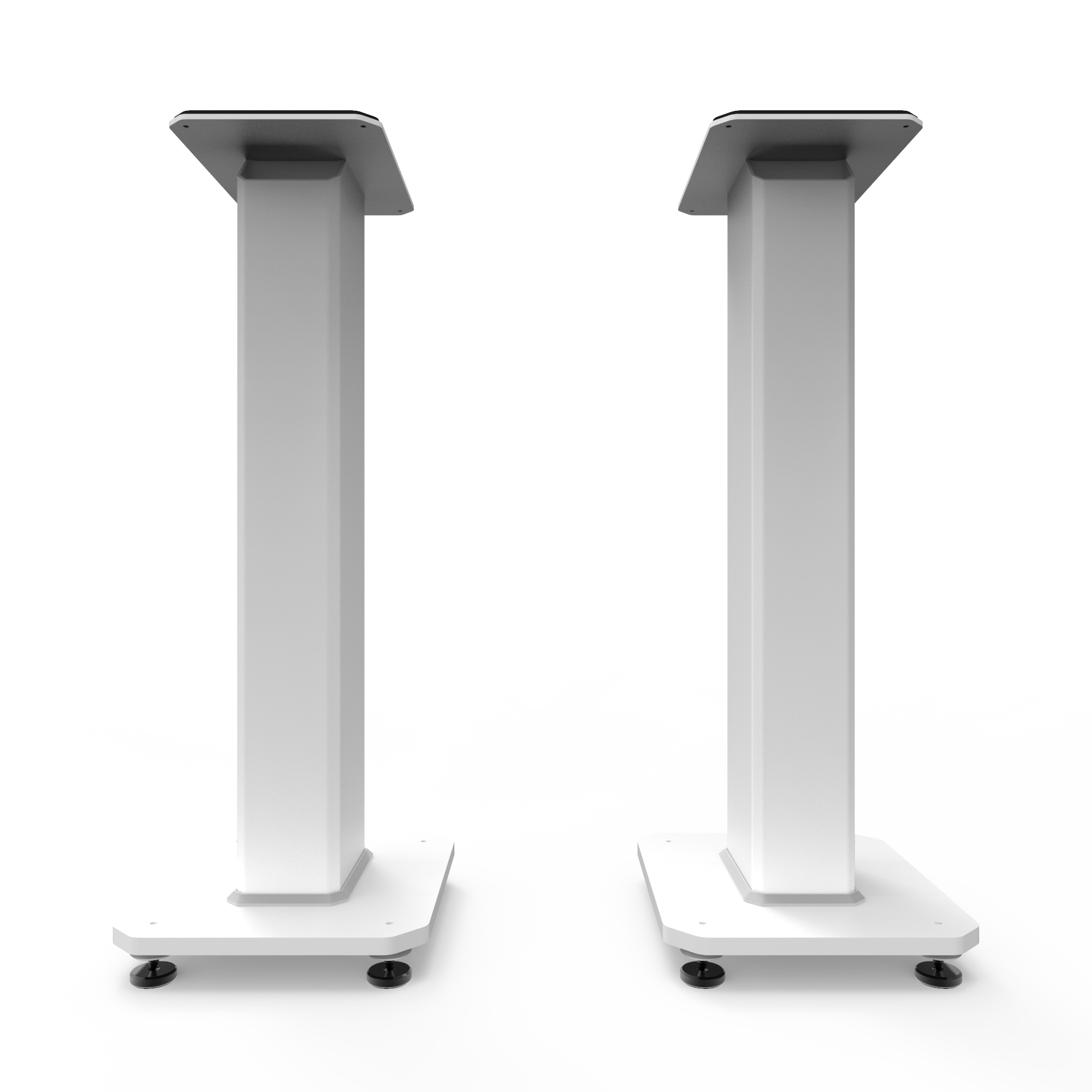 Kanto SX26W 26" Tall Fillable Speaker Stands with Isolation Feet - Pair, White V398-KO-SX26W