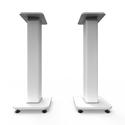 Kanto SX26W 26" Tall Fillable Speaker Stands with Isolation Feet - Pair, White V398-KO-SX26W