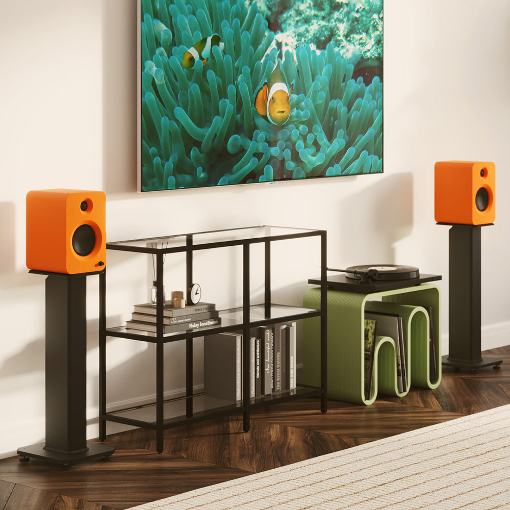 Kanto SX30 30" Tall Fillable Speaker Stands with Isolation Feet - Pair, Black V398-KO-SX30
