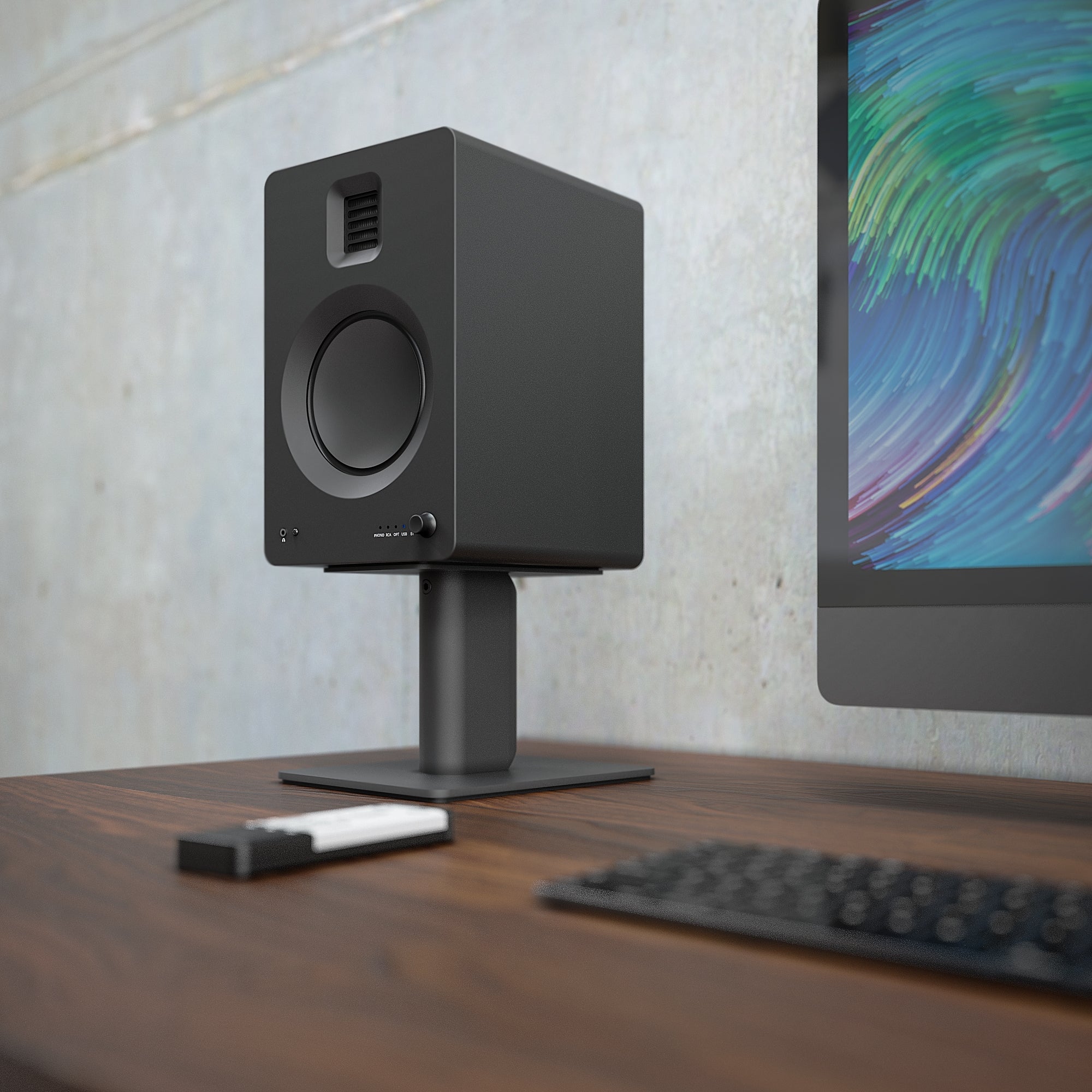Kanto TUK 260W Powered Bookshelf Speakers with Headphone Out, USB Input, Dedicated Phono Pre-amp, Bluetooth - V398-KO-TUKMB-I