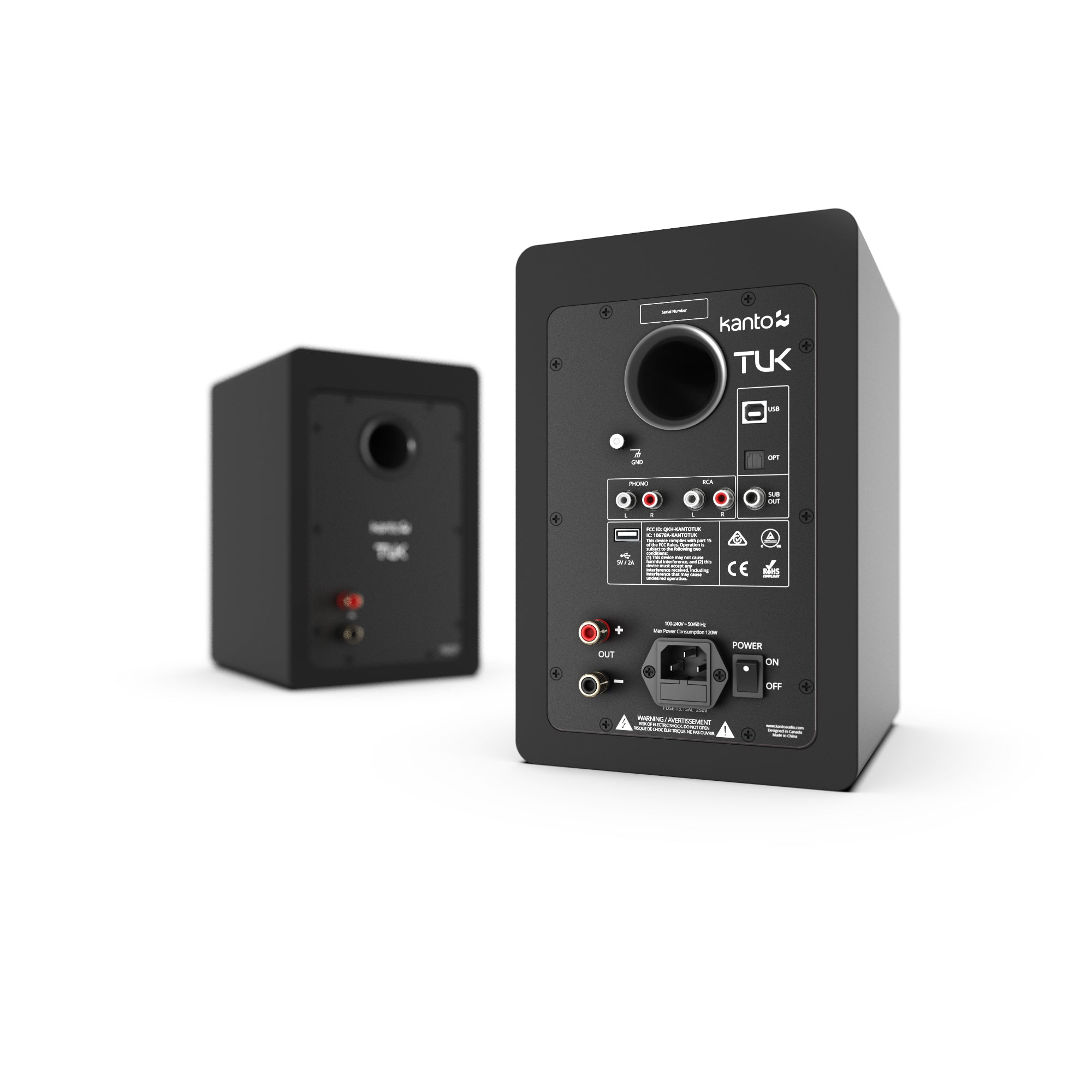 Kanto TUK 260W Powered Bookshelf Speakers with Headphone Out, USB Input, Dedicated Phono Pre-amp, Bluetooth - V398-KO-TUKMB-I