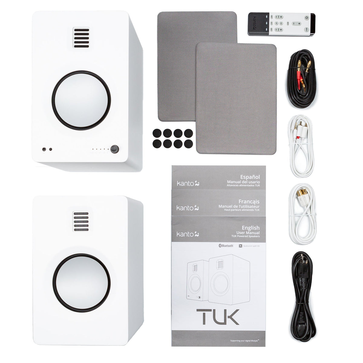 Kanto TUK 260W Powered Bookshelf Speakers with Headphone Out, USB Input, Dedicated Phono Pre-amp, Bluetooth - V398-KO-TUKMW-I