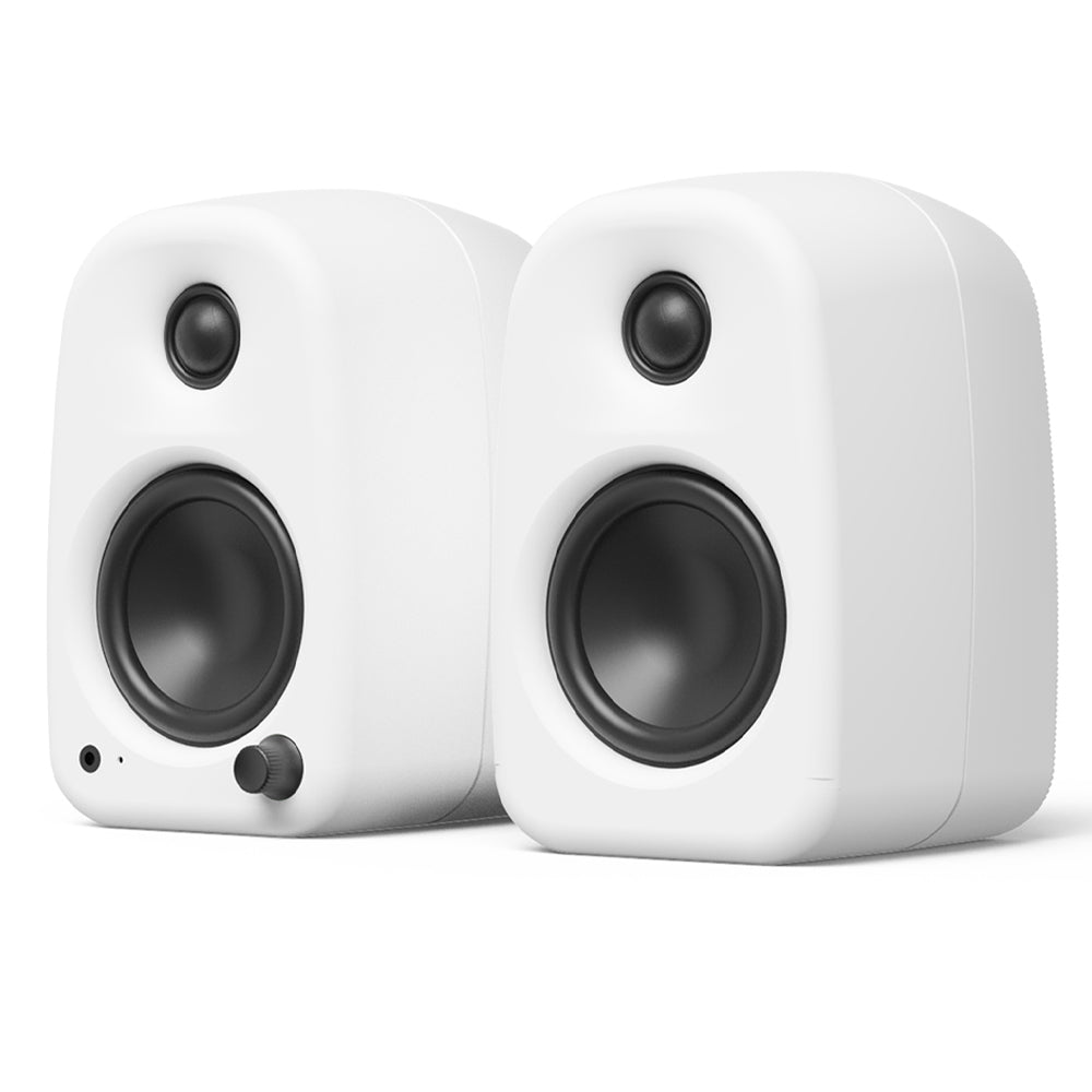 Kanto UKI 100W Desktop Speakers with Bluetooth, USB-C, Headphone out, Chalk (Matte White), Pair V398-KO-UKIDMWC-I