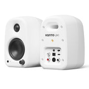 Kanto UKI 100W Desktop Speakers with Bluetooth, USB-C, Headphone out, Chalk (Matte White), Pair V398-KO-UKIDMWC-I