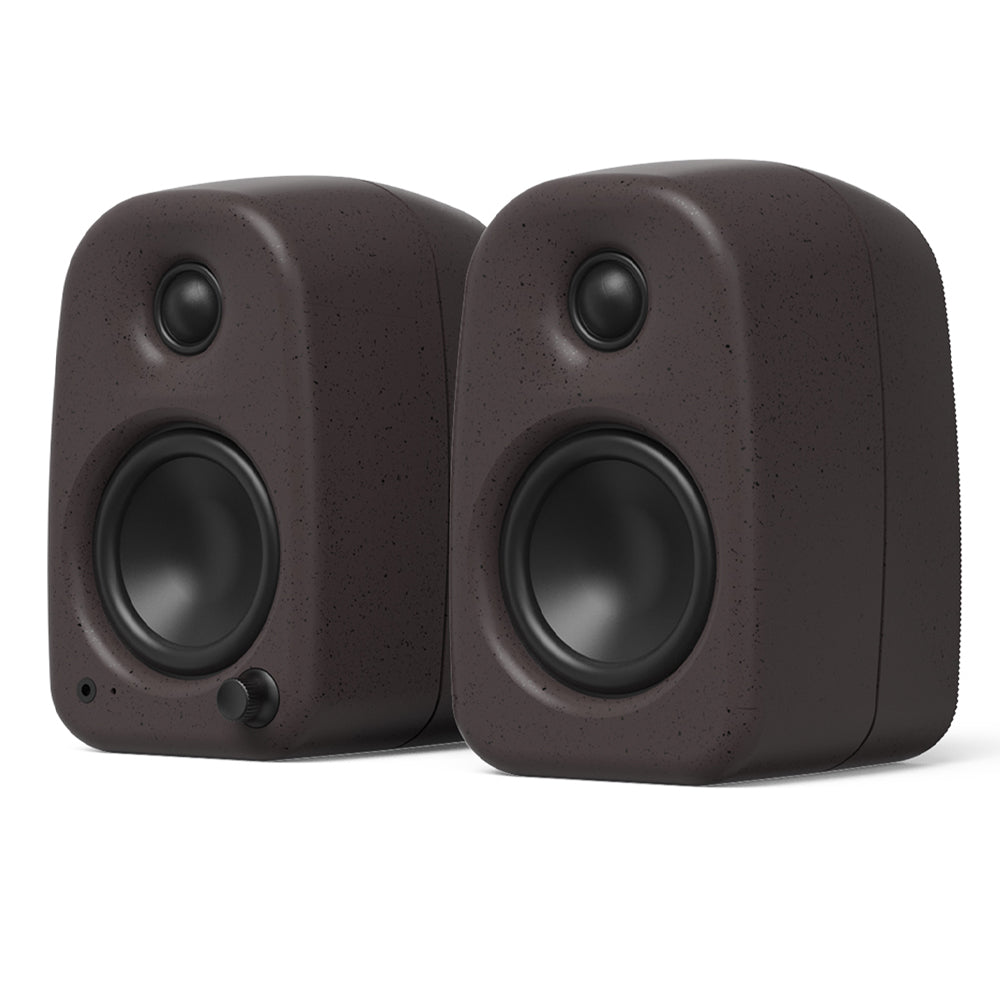 Kanto UKI 100W Desktop Speakers with Bluetooth, USB-C, Headphone out, Pumice (Speckled Brown), Pair V398-KO-UKIDSBB-I