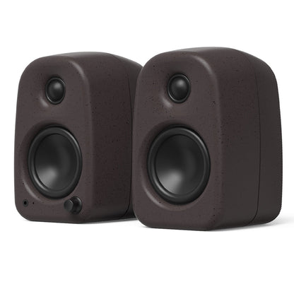 Kanto UKI 100W Desktop Speakers with Bluetooth, USB-C, Headphone out, Pumice (Speckled Brown), Pair V398-KO-UKIDSBB-I