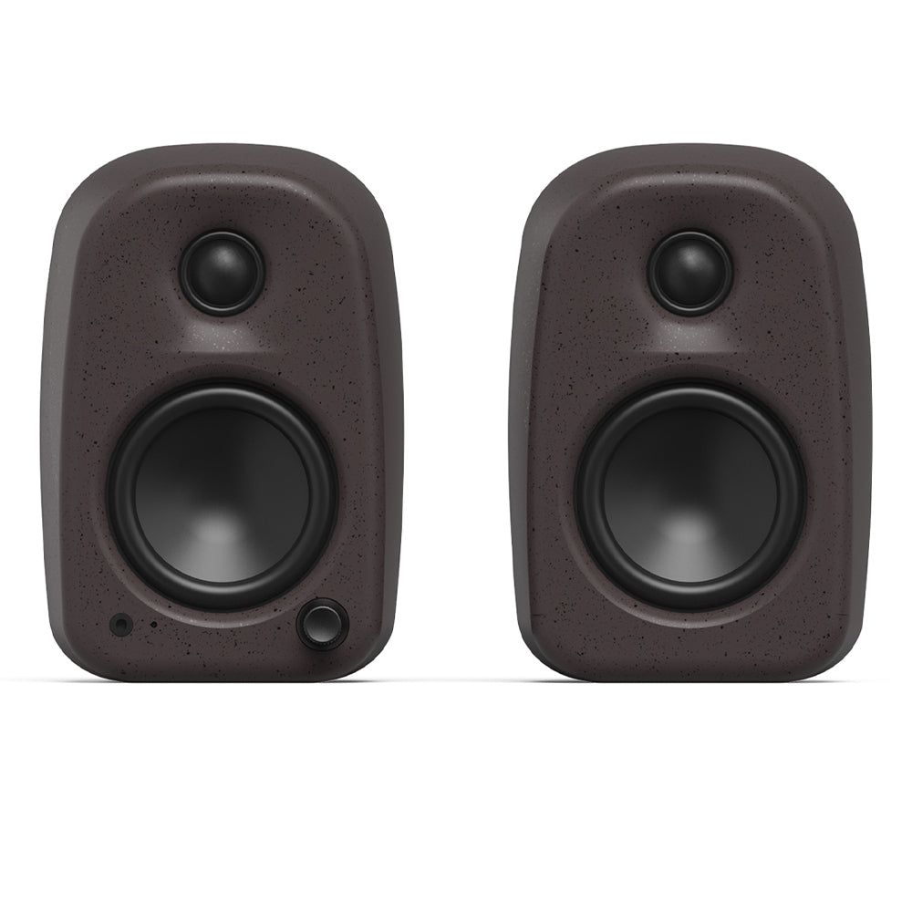 Kanto UKI 100W Desktop Speakers with Bluetooth, USB-C, Headphone out, Pumice (Speckled Brown), Pair V398-KO-UKIDSBB-I