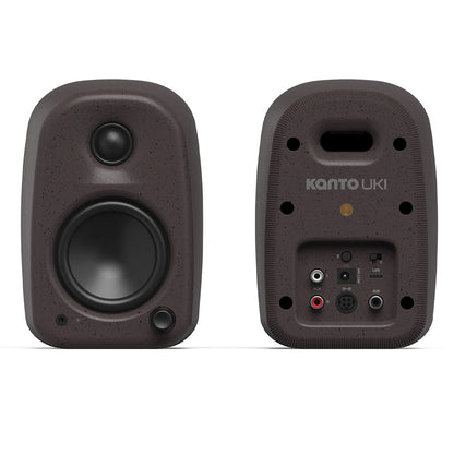Kanto UKI 100W Desktop Speakers with Bluetooth, USB-C, Headphone out, Pumice (Speckled Brown), Pair V398-KO-UKIDSBB-I