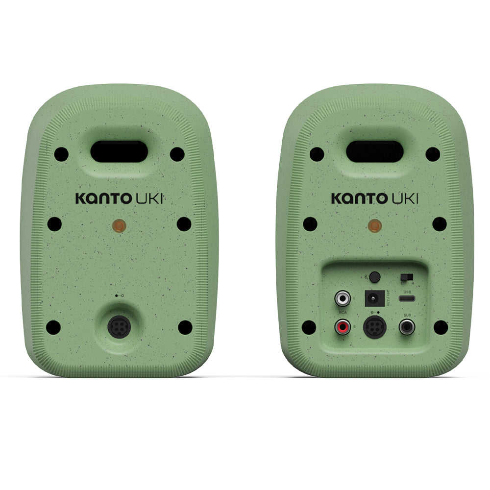 Kanto UKI 100W Desktop Speakers with Bluetooth, USB-C, Headphone out, Sage (Matte Green), Pair V398-KO-UKIDSBN-I