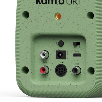 Kanto UKI 100W Desktop Speakers with Bluetooth, USB-C, Headphone out, Sage (Matte Green), Pair V398-KO-UKIDSBN-I