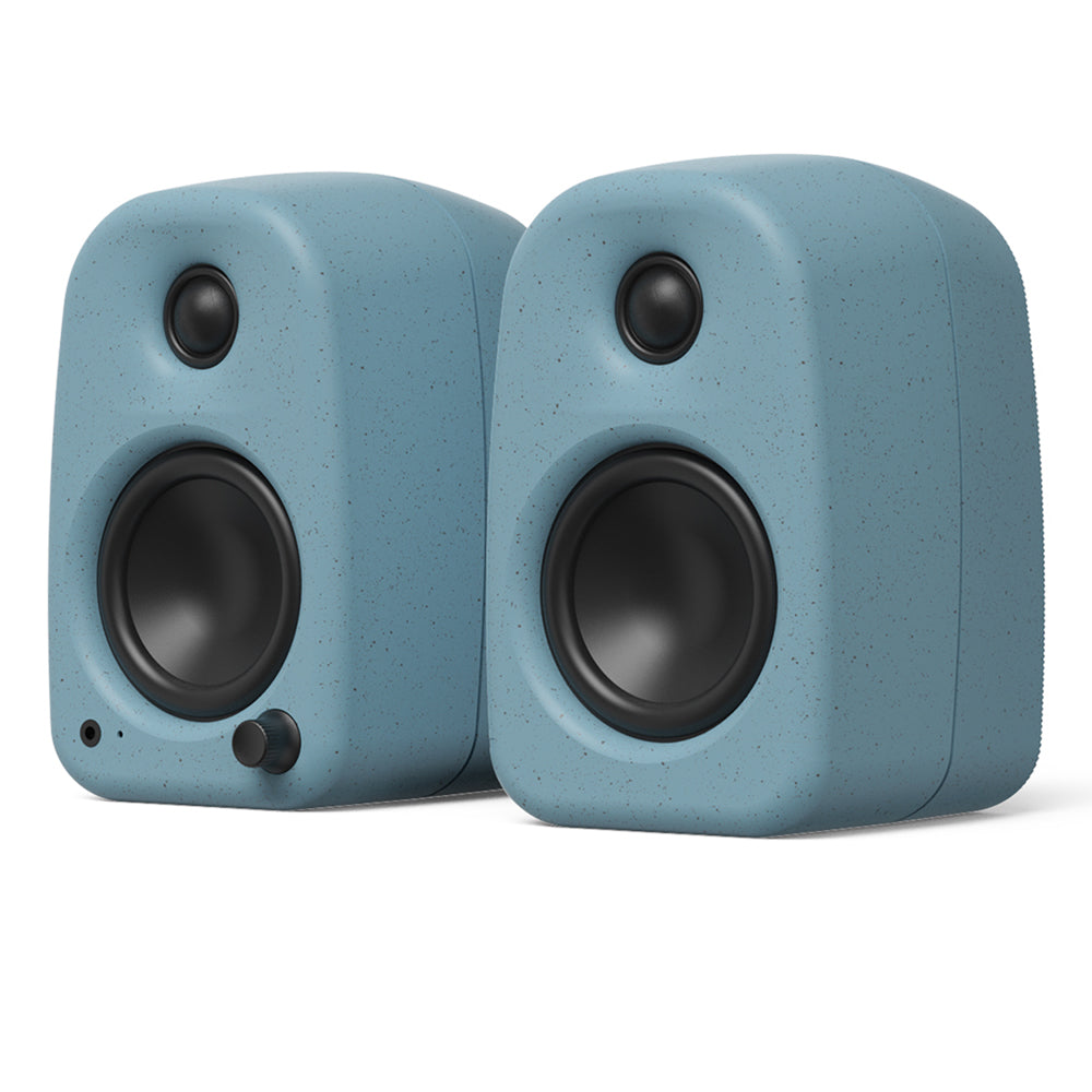 Kanto UKI 100W Desktop Speakers with Bluetooth, USB-C, Headphone out, Cornflower (Matte Blue), Pair V398-KO-UKIDSBU-I