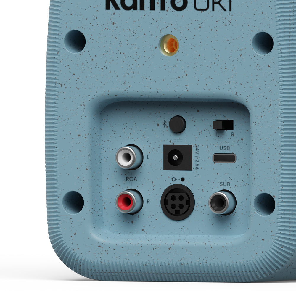 Kanto UKI 100W Desktop Speakers with Bluetooth, USB-C, Headphone out, Cornflower (Matte Blue), Pair V398-KO-UKIDSBU-I