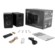 Kanto YU4 140W Powered Bookshelf Speakers with Bluetooth and Phono Preamp - Pair, Matte Black V398-KO-YU4MB-I