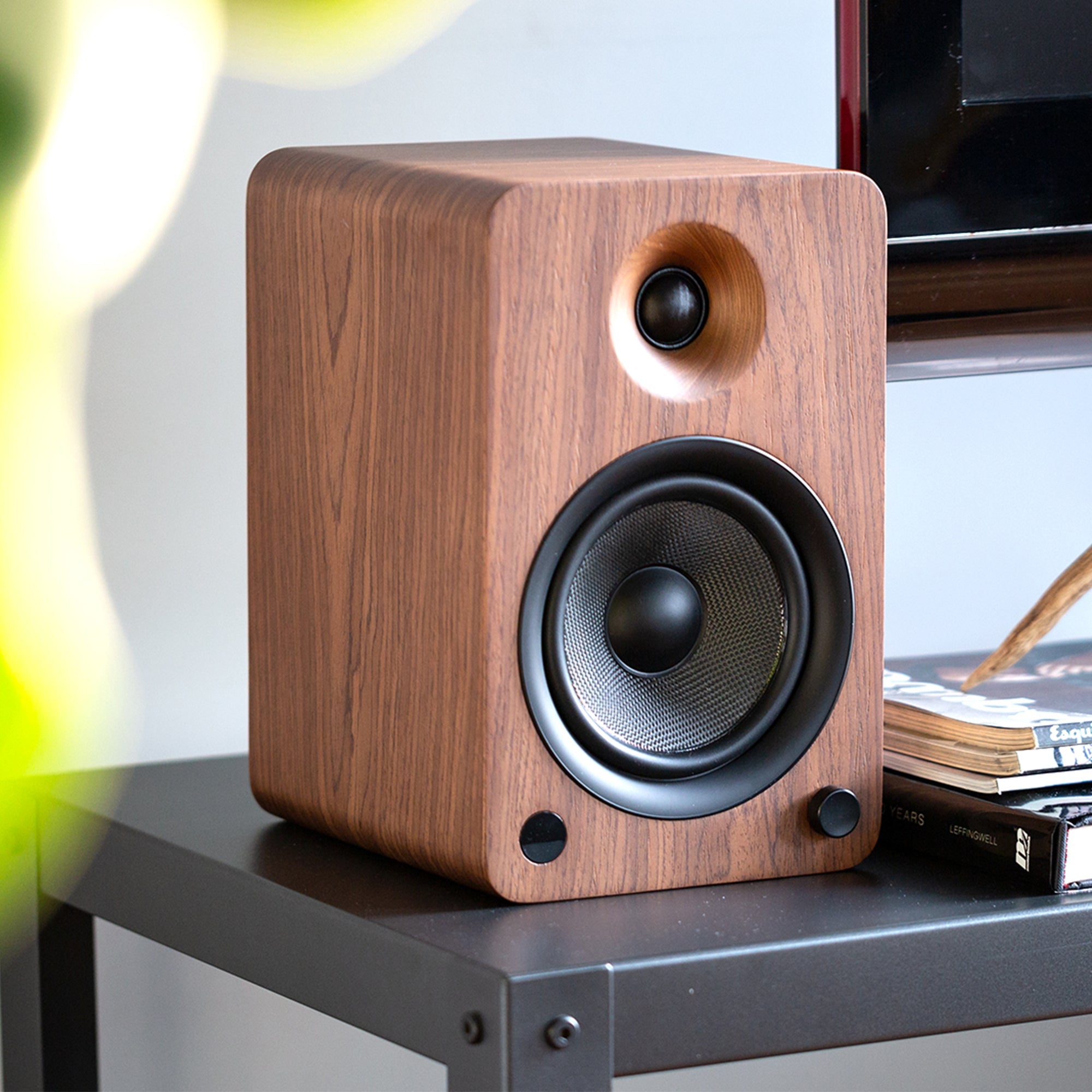 Kanto YU6 200W Powered Bookshelf Speakers with Bluetooth and Phono Preamp - Pair, Walnut V398-KO-YU6WALNUT-I