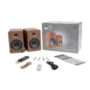 Kanto YU6 200W Powered Bookshelf Speakers with Bluetooth and Phono Preamp - Pair, Walnut V398-KO-YU6WALNUT-I