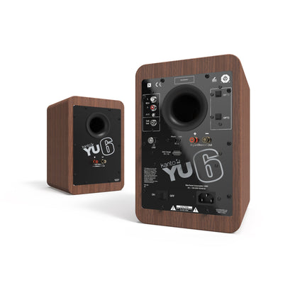 Kanto YU6 200W Powered Bookshelf Speakers with Bluetooth and Phono Preamp - Pair, Walnut V398-KO-YU6WALNUT-I