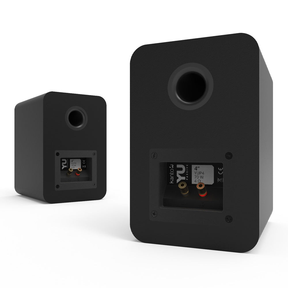 Kanto YU Passive 4" Speakers with 1" Silk Dome Tweeter and 4" Kevlar Woofer - Black, Pair V398-KO-YUP4